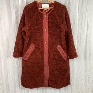 New Anthropologie Margot Reversible Sherpa Coat